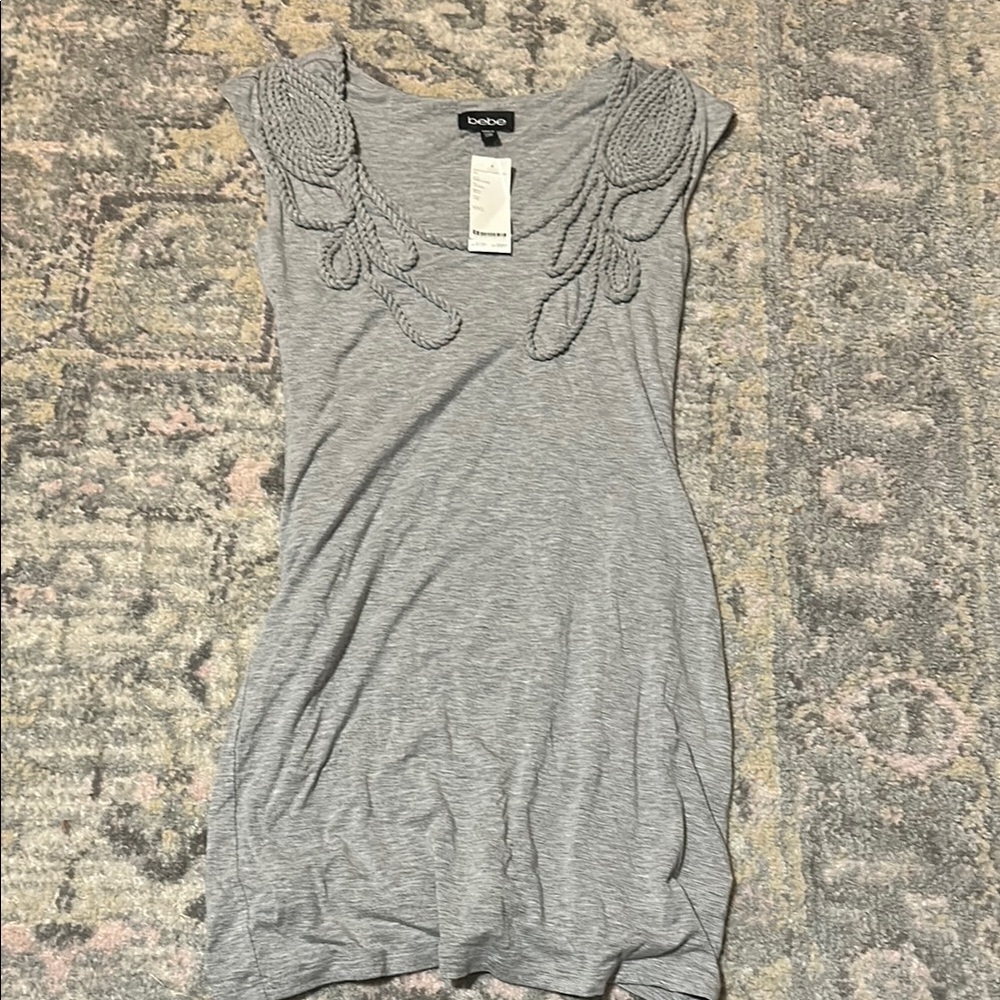 Bebe Gray Beaded Dress